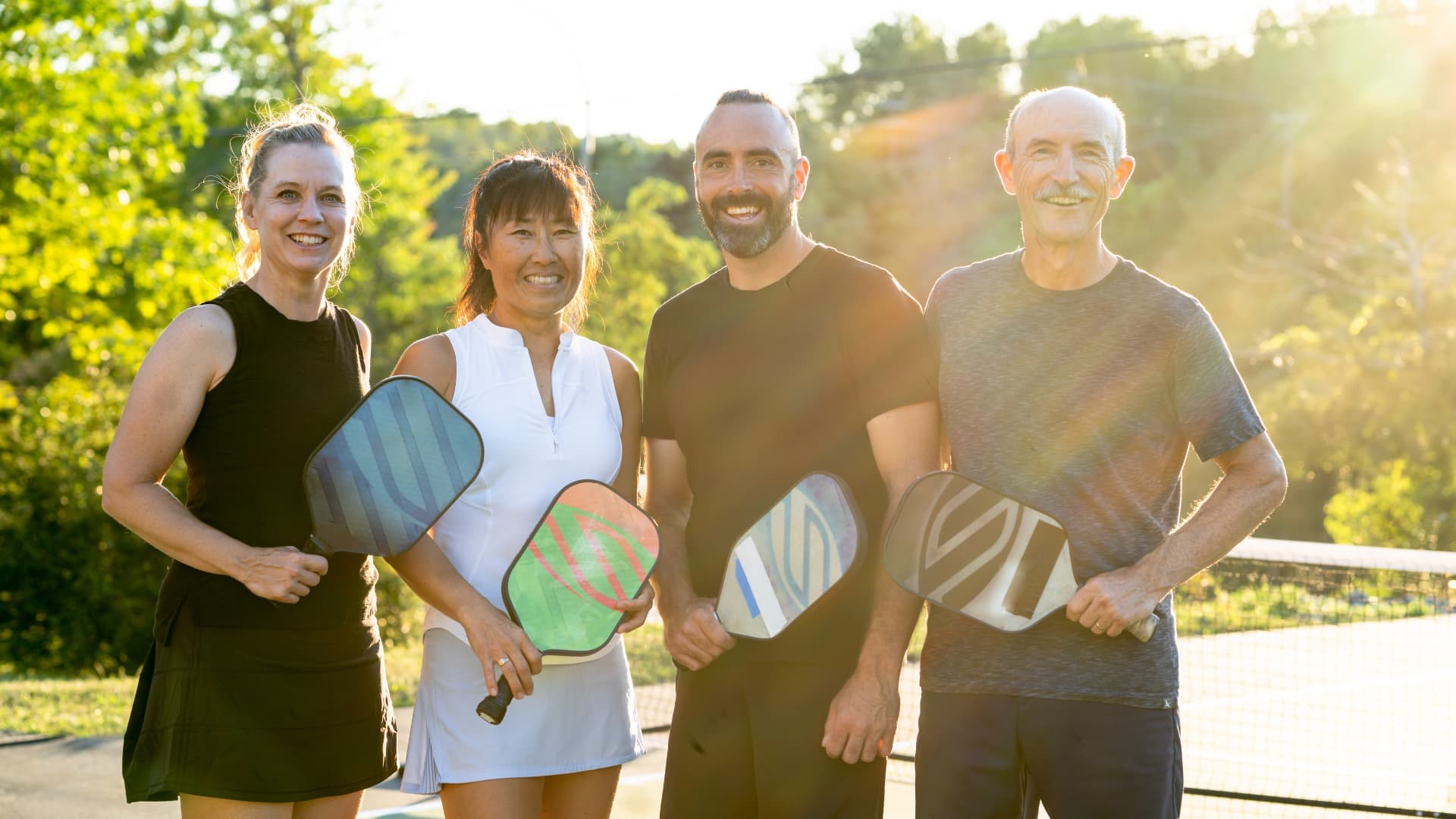 Pickleball game in action